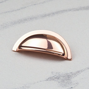 76mm Rose Gold Copper Kitchen Cabinet Cup Handle Cupboard Door Drawer Pull Replacement Upcycle
