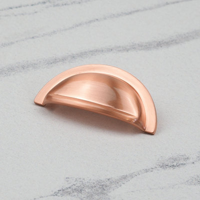 76mm Satin Copper Cabinet Cup Handle Rose Gold Cupboard Door Drawer Pull Bathroom Bedroom Furniture Replacement
