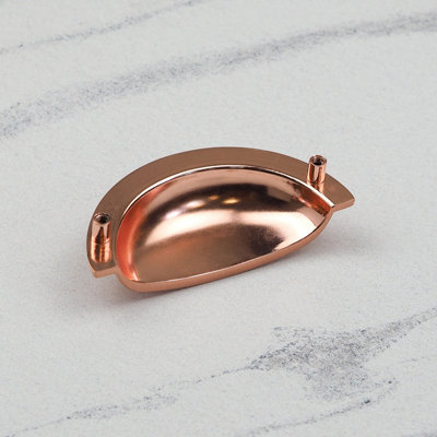 76mm Satin Copper Cabinet Cup Handle Rose Gold Cupboard Door Drawer Pull Bathroom Bedroom Furniture Replacement