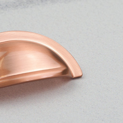 76mm Satin Copper Cabinet Cup Handle Rose Gold Cupboard Door Drawer Pull Bathroom Bedroom Furniture Replacement