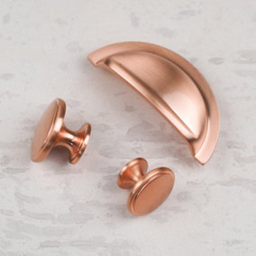 76mm Satin Copper Cup Cabinet Handle