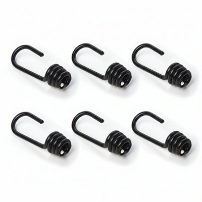 Timko Ropes Pvc Coated Metal Steel Bungee Shock Cord Hook Spiral Wire Hooks End For 8 mm Elastic Rope Strapping Tape (8 mm, 50 Pieces)