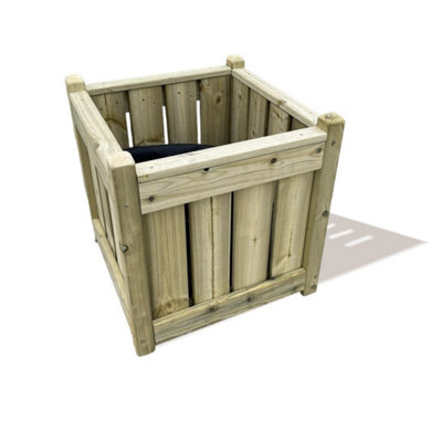B&Q -  Elegant Square PlanterTimberL50 X W50 X H49 CmFully Assembled