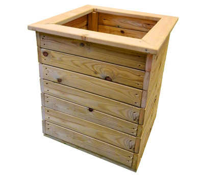 B&Q -  Deluxe Square PlanterTimberL50 X W50 X H53 CmFully Assembled