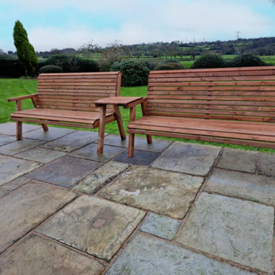 Churnet Valley Garden Furniture Ltd Valley 6 Seat Set 2X3B Straight Tray from B&Q