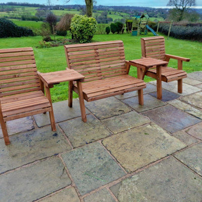 Churnet Valley Garden Furniture Ltd Valley 4 Seat Set 1X2B 2Xc Straight Tray from B&Q