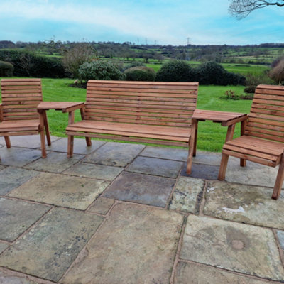 Churnet Valley Garden Furniture Ltd Valley 5 Seat Set 1X3B 2Xc Straight Tray from B&Q