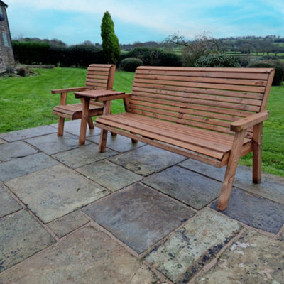 Churnet Valley Garden Furniture Ltd Valley 4 Seat Set 1Xc 1X3B Straight Tray from B&Q