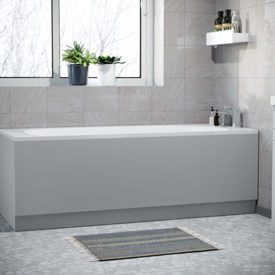 Nes Home Unisex Grey Matt 1800Mm Water Proof Durable Pvc Front Bath Panel 15Mm Thick - Image 3