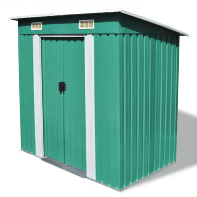 Berkfield Garden Shed Green Metal