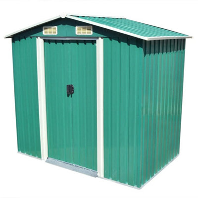 Berkfield Garden Storage Shed Green Metal 204X132X186 Cm