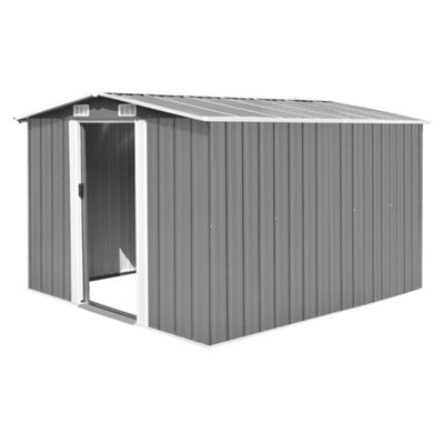 Berkfield Garden Shed 257X298X178 Cm Metal Grey