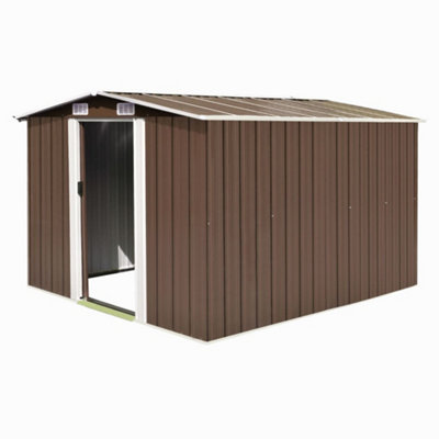 Berkfield Garden Shed 257X298X178 Cm Metal Brown