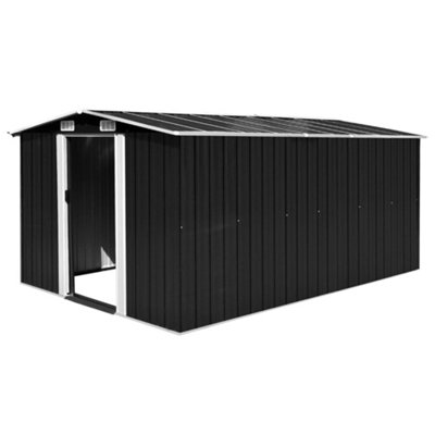 Berkfield Garden Shed 257X392X181 Cm Metal Anthracite