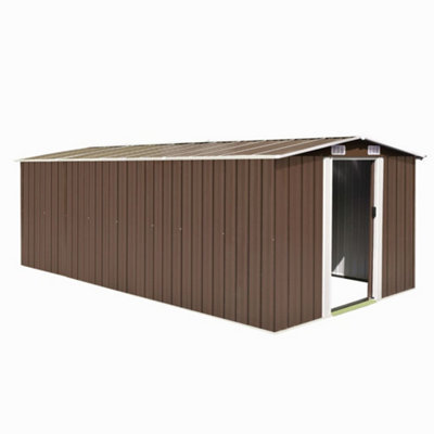 Berkfield Garden Shed 257X489X181 Cm Metal Brown