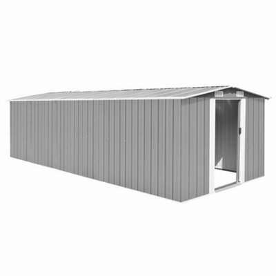 Berkfield Garden Shed 257X580X181 Cm Metal Grey