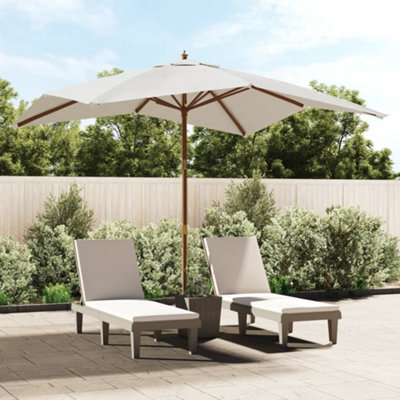 B&Q -  Garden Parasol With Wooden Pole Sand 300X300X273 Cm