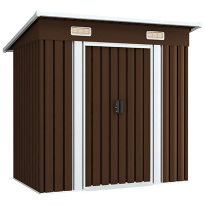 Berkfield Garden Storage Shed Brown 194X121X181 Cm Steel