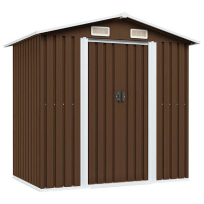 Berkfield Garden Storage Shed Brown 204X132X186 Cm Steel