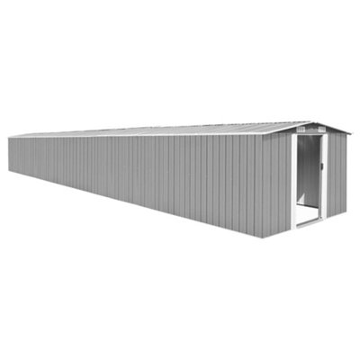 Berkfield Garden Shed Grey 257X990X181 Cm Galvanised Steel