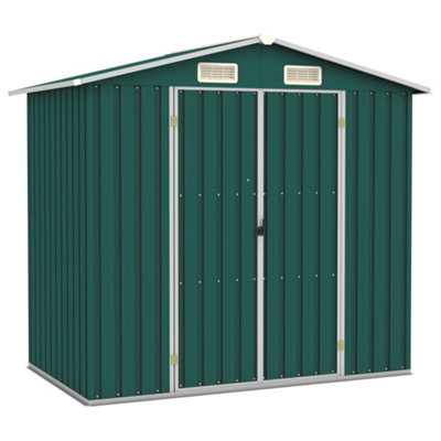 Berkfield Garden Shed Green 205X129X183 Cm Galvanised Steel