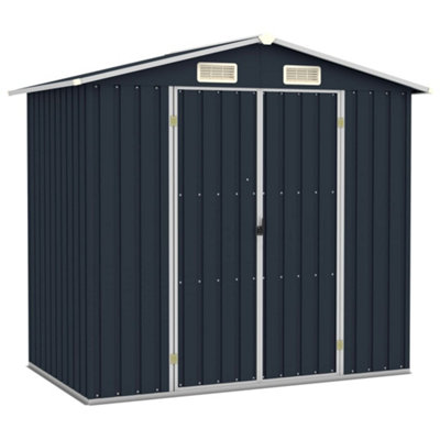 Berkfield Garden Shed Anthracite 205X129X183 Cm Galvanised Steel-27019