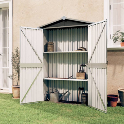 Berkfield Garden Shed Anthracite 107.5X46X183 Cm Galvanised Steel