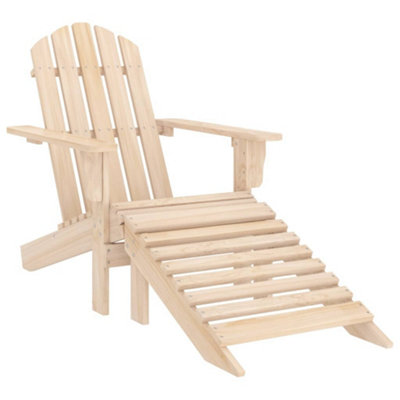 Berkfield Garden Adirondack Chair With Ottoman Solid Fir Wood