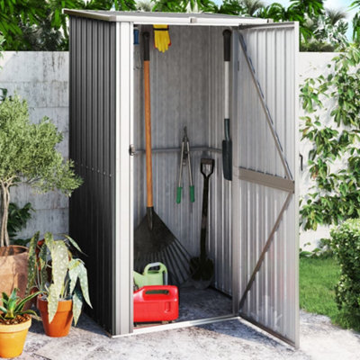 Berkfield Garden Shed Anthracite 118.5X97X209.5 Cm Galvanised Steel