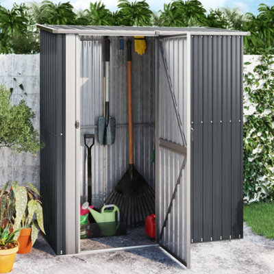 Berkfield Garden Bike Shed Anthracite 180.5X97X209.5 Cm Galvanised Steel