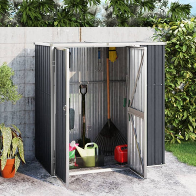 Berkfield Garden Tool Shed Anthracite 161X89X161 Cm Galvanised Steel