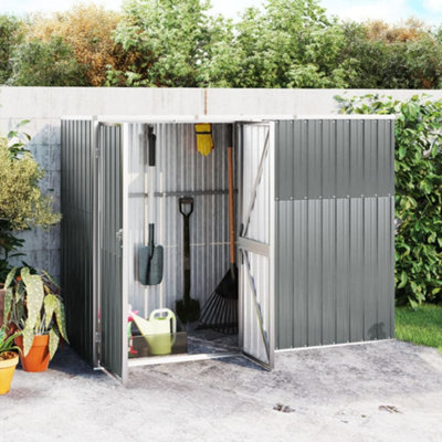 Berkfield Garden Tool Shed Grey 225X89X161 Cm Galvanised Steel