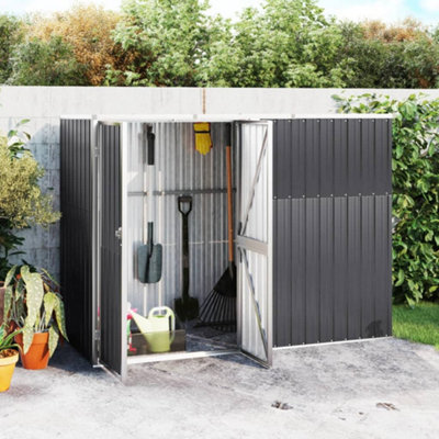 Berkfield Garden Tool Shed Anthracite 225X89X161 Cm Galvanised Steel