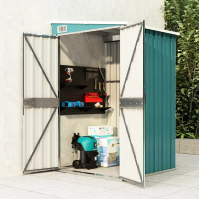 Berkfield Wall-Mounted Garden Shed Green 118X100X178 Cm Galvanised Steel