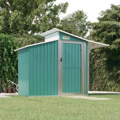 Berkfield Garden Shed Green 270X130X208.5 Cm Galvanised Steel