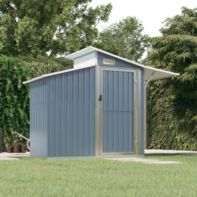 Berkfield Garden Shed Grey 270X130X208.5 Cm Galvanised Steel