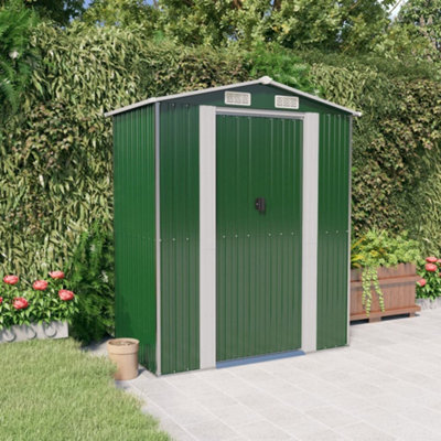 Berkfield Garden Shed Green 192X108X223 Cm Galvanised Steel