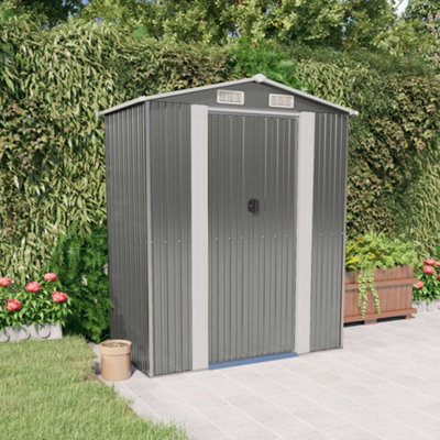 Berkfield Garden Shed Light Grey 192X108X223 Cm Galvanised Steel