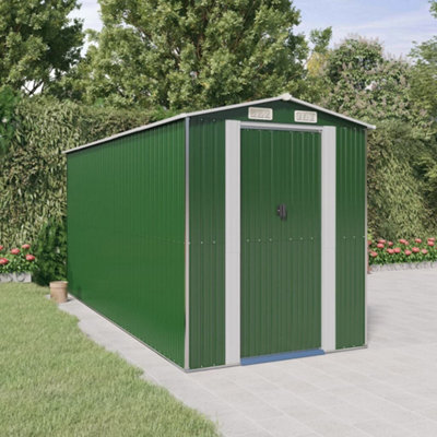 Berkfield Garden Shed Green 192X440X223 Cm Galvanised Steel