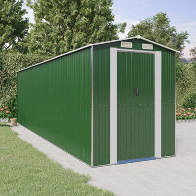 Berkfield Garden Shed Green 192X689X223 Cm Galvanised Steel