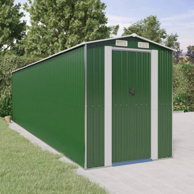 Berkfield Garden Shed Green 192X772X223 Cm Galvanised Steel