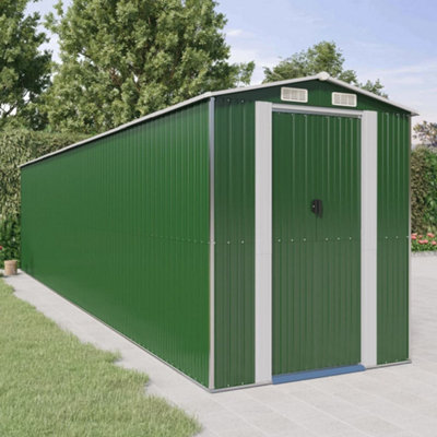 Berkfield Garden Shed Green 192X855X223 Cm Galvanised Steel