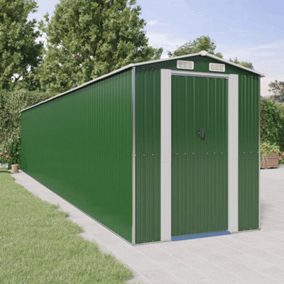 Berkfield Garden Shed Green 192X1021X223 Cm Galvanised Steel