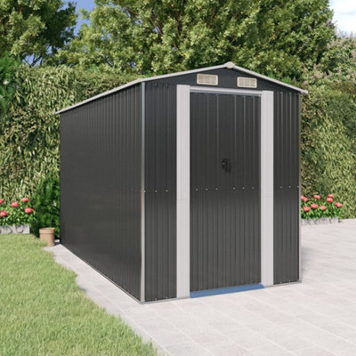 Berkfield Garden Shed Anthracite 192X357X223 Cm Galvanised Steel