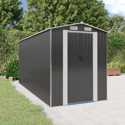 Berkfield Garden Shed Anthracite 192X440X223 Cm Galvanised Steel