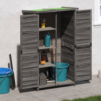 Berkfield Garden Tool Shed Grey 83X57X140 Cm Solid Wood Pine