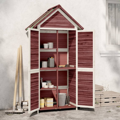 Berkfield Garden Tool Shed Mocha 89X52.5X175 Cm Solid Wood Pine