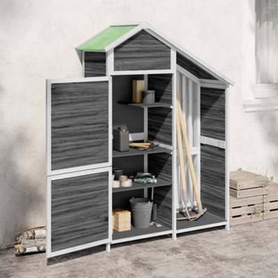 Berkfield Garden Tool Shed Grey 120X53.5X170 Cm Solid Wood Pine