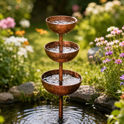  - Metal Bird Bath Garden Bird Water Dispenser Rain Catcher Feeding Station