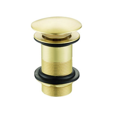 B&Q -  Push Button Unslotted Basin Waste Sprung Brushed Brass - Image 5